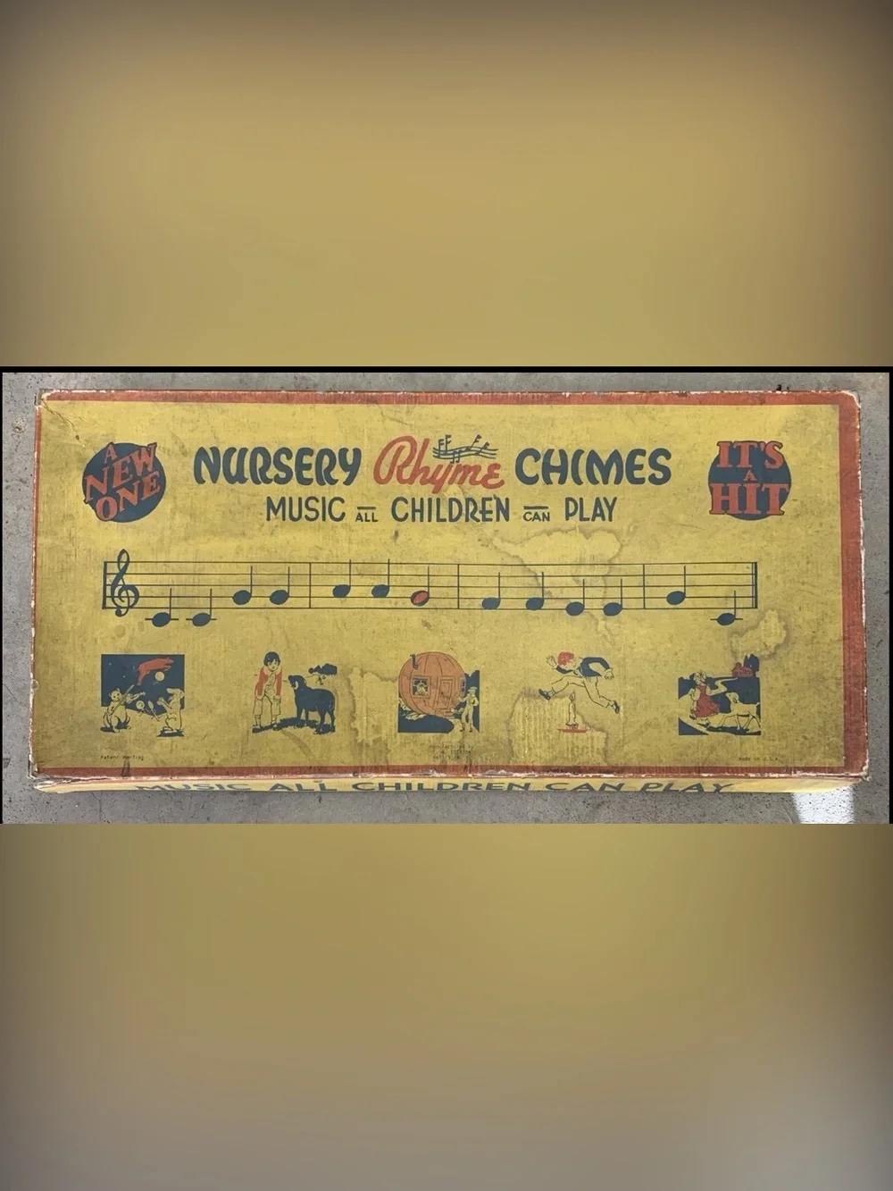 Vintage/antique Child’s Xylophone In A Board Game Box